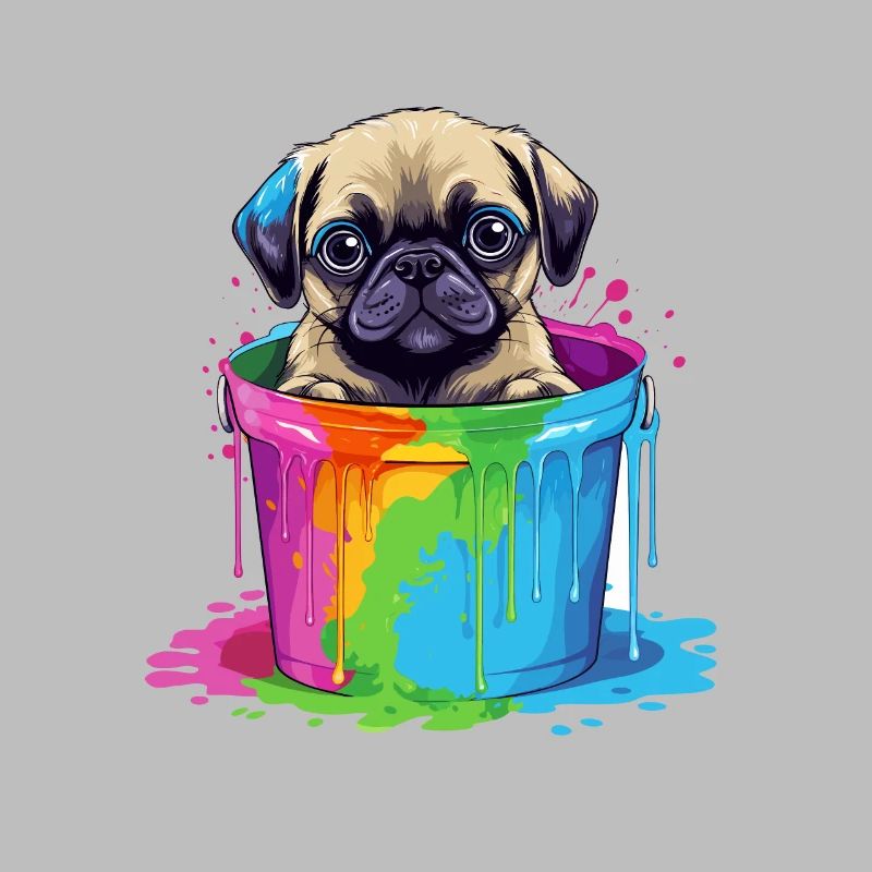 Mops Niedlicher Hund Farbeimer