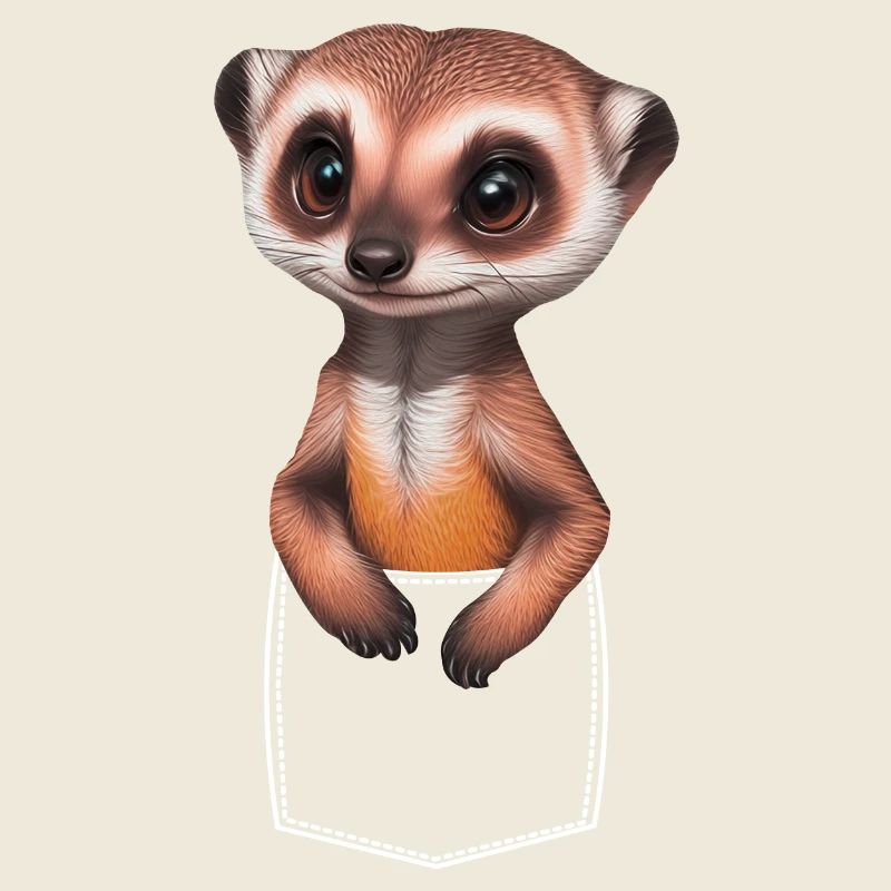Suricate mignon dans la poche de poche de poitrine