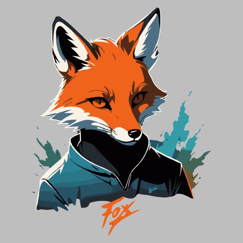 Fox Cartoon Cool Bunt mit Pullover Agent