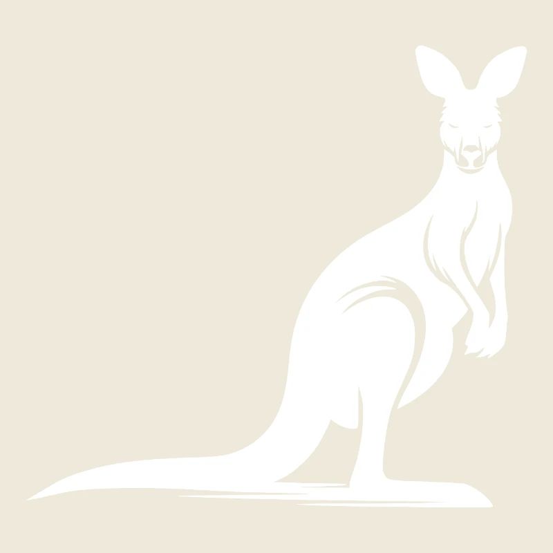 Silhouette eines anmutigen Kängurus