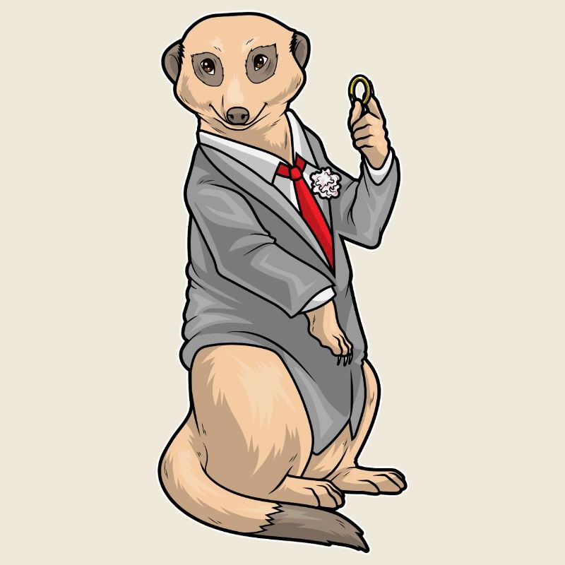 Erdmännchen Bräutigam Ehering Hochzeit