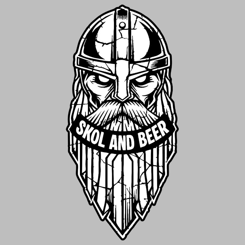 Maskottchen Wikinger-Skol und Bier-Krieger-Bart-Maskottchen