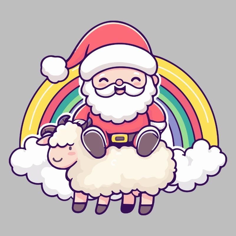 Schaf Weihnachtsmann Regenbogen