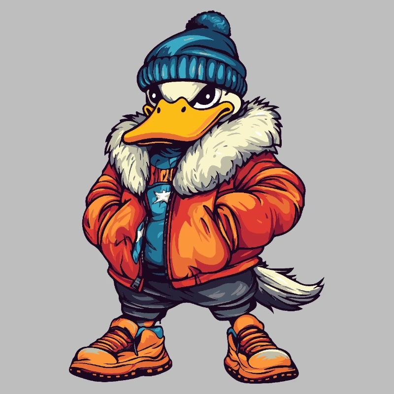 Canard Drôle Hiver