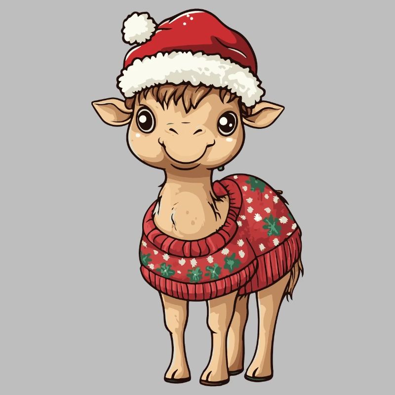 Bande dessinée de Noël à dos de chameau