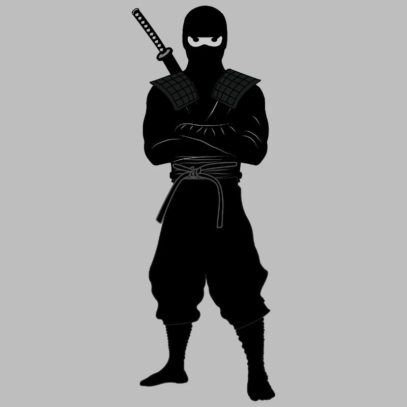 Tough Ninja with Sword on the Back