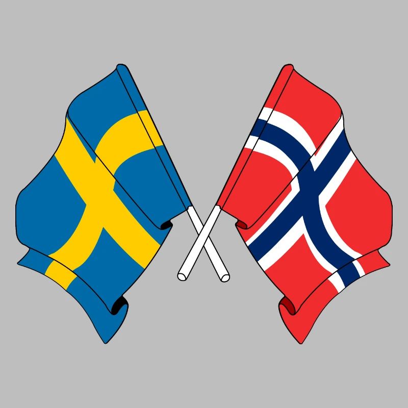 Drapeau de la Suède, drapeau de la Norvège