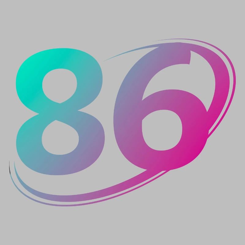 Numéro 86 multicolore