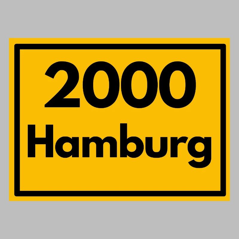 Panneau de lieu - puis rétro urbain code postal 2000 Hambourg