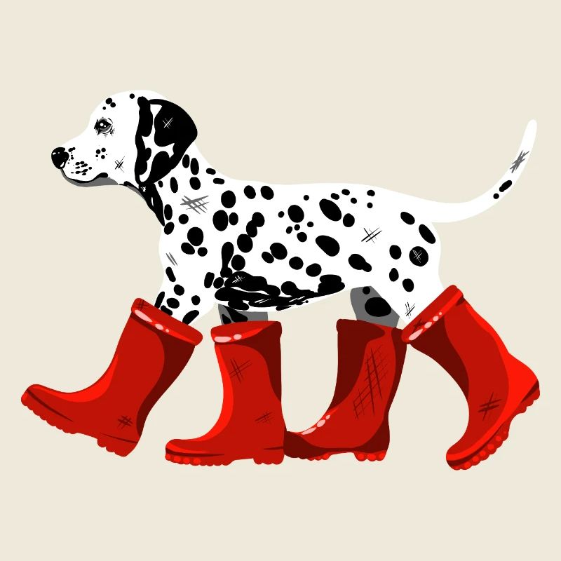 Dalmatian with red boots