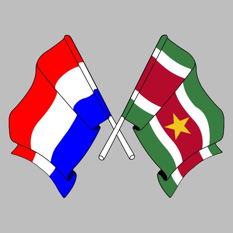 Drapeau des Pays-Bas et drapeau du Suriname