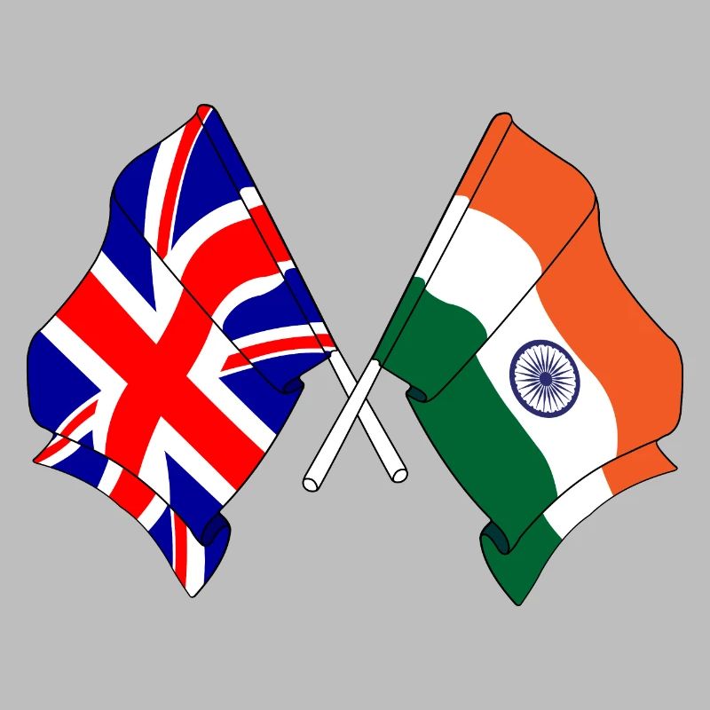 Drapeau de l’Angleterre et drapeau de l’Inde