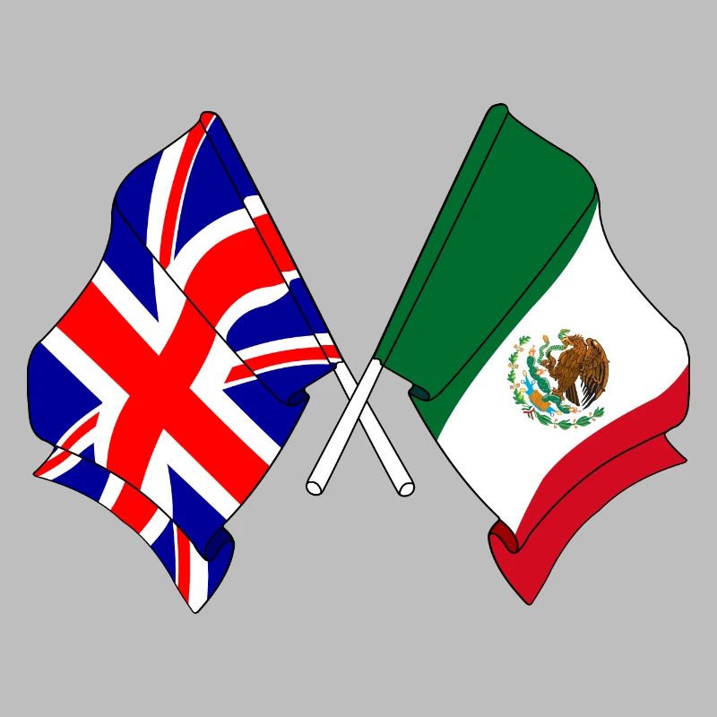 Drapeau de l’Angleterre, drapeau du Mexique