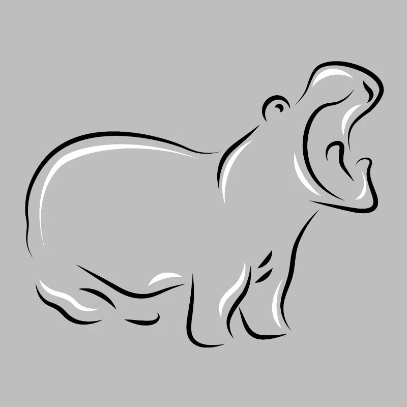 hippo - hippo with open beak around wilderness