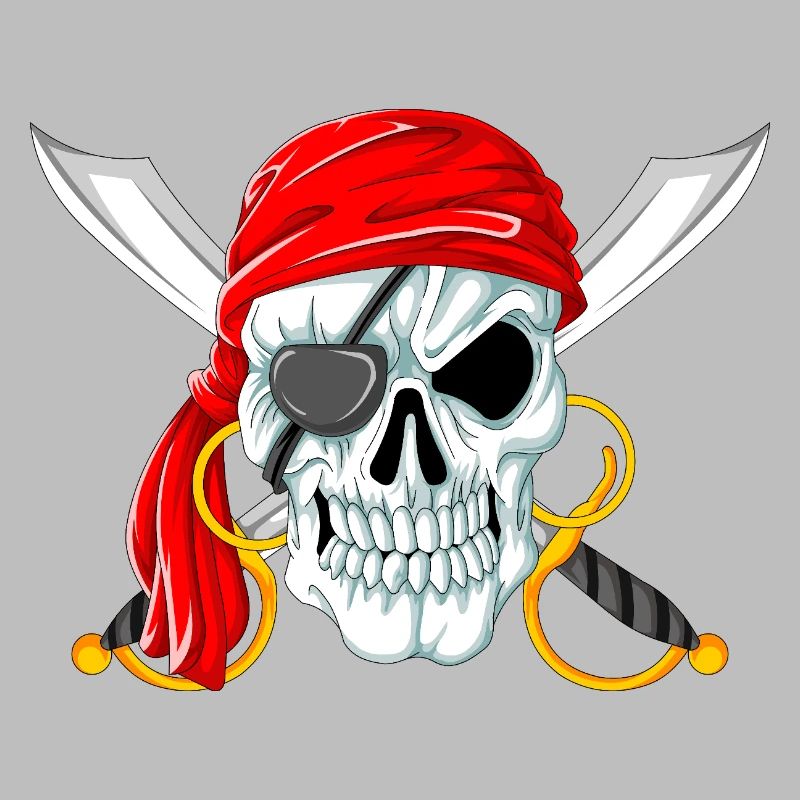 Piratenschädel mit Schwertern Jolly Roger Design