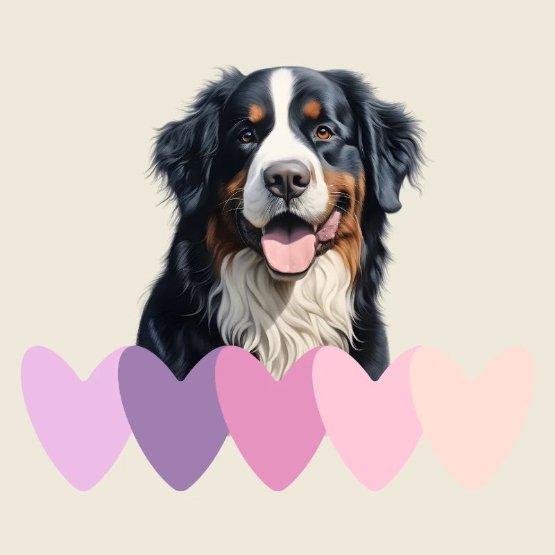Minimalist Bernese Mountain Dog Gift with heart