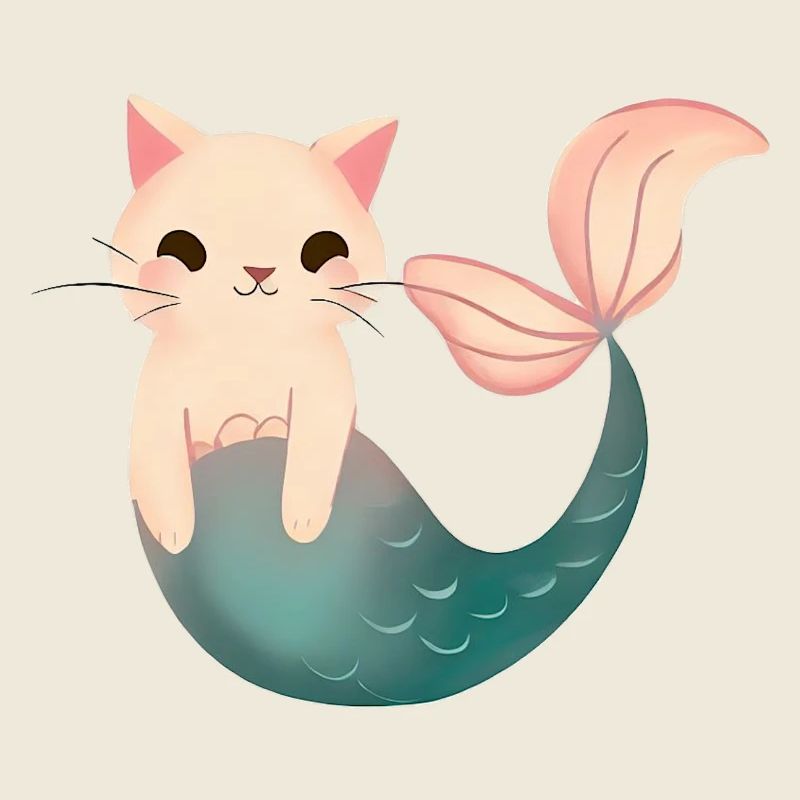 Chat sirène mignon