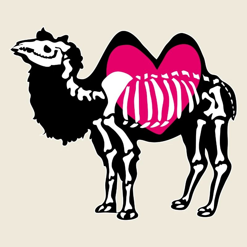 Kamel Skelett mit Herz