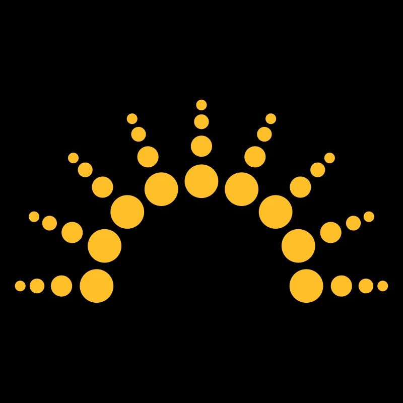 Half-circle circles points Sun logo