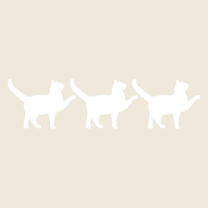 3 Chats Silhouettes Trois Amis Équipe Équipe Groupe