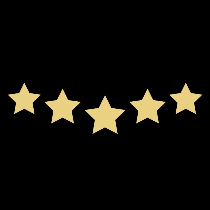 5 Sterne mit Textlinie