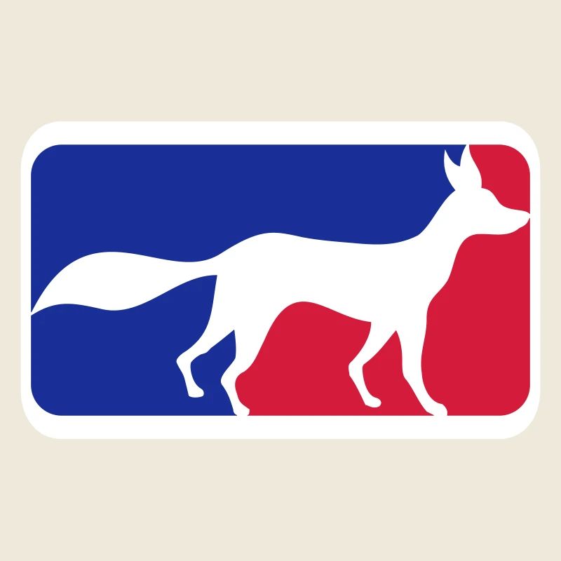 Fox Sport Logo Red Blue Symbol Silhouette Outline