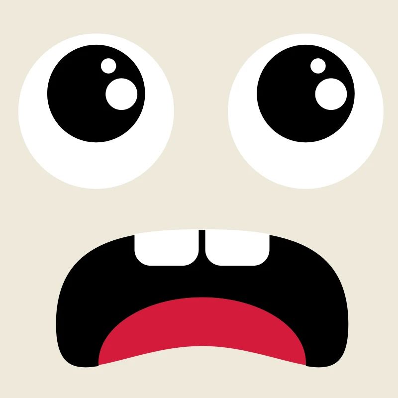 Erschrockenes Gesicht - Comic