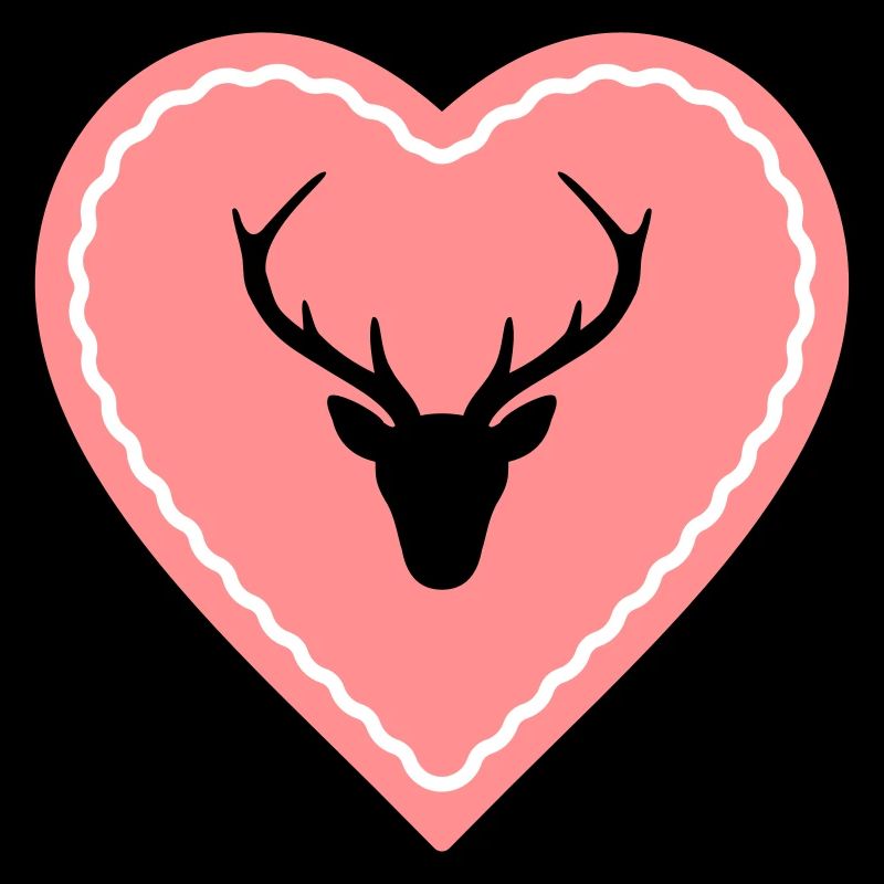 Herz Lebkuchenherz Hirsch Geweih