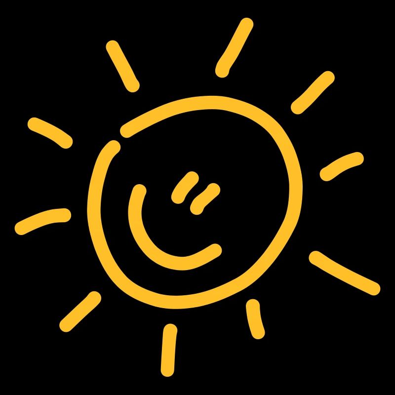 soleil jaune avec visage