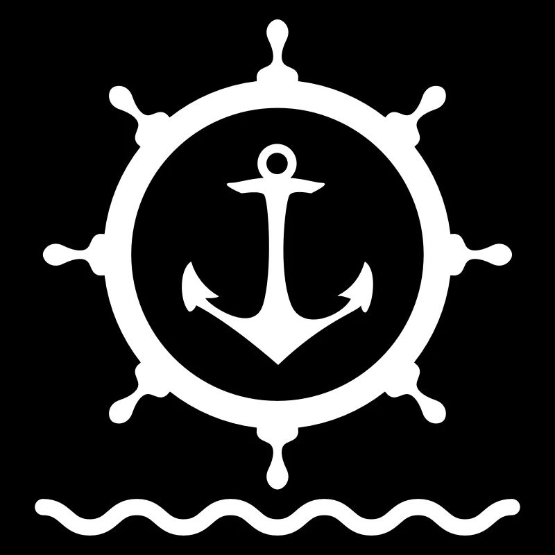 Ancrer le port Kaptän de roue axe eau mer