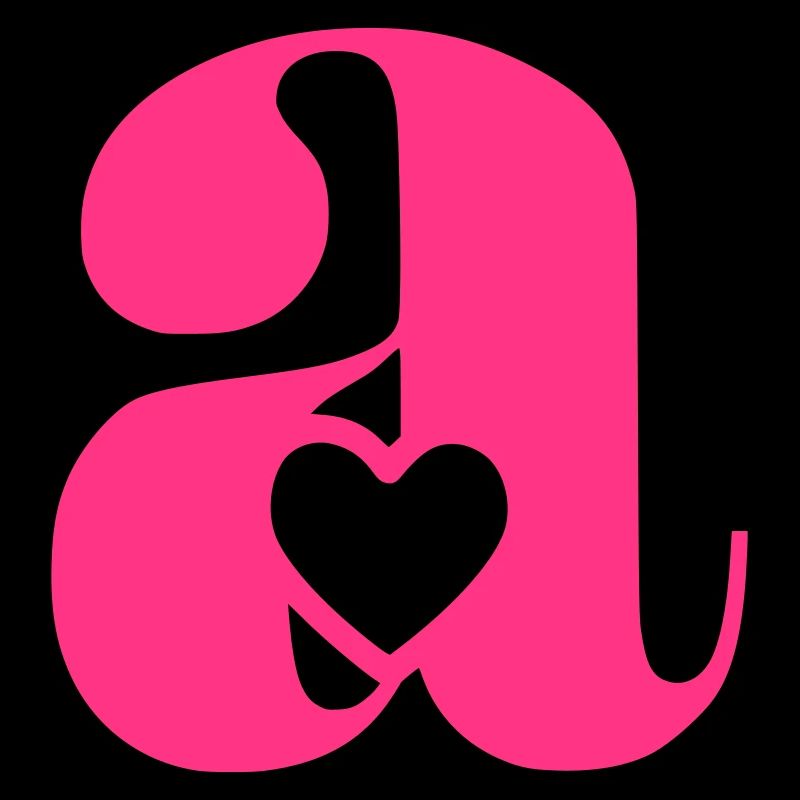 Letter A initial letter with heart