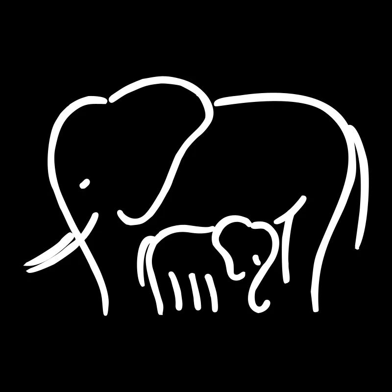 Elephant mum with child