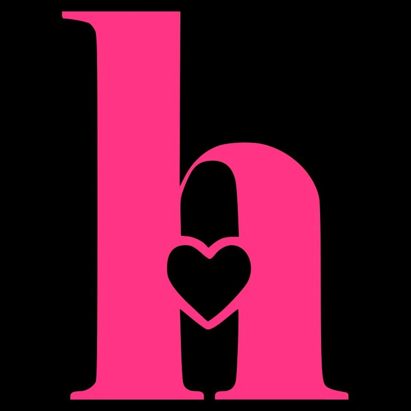 Buchstabe h Anfangsbuchstabe mit Herz