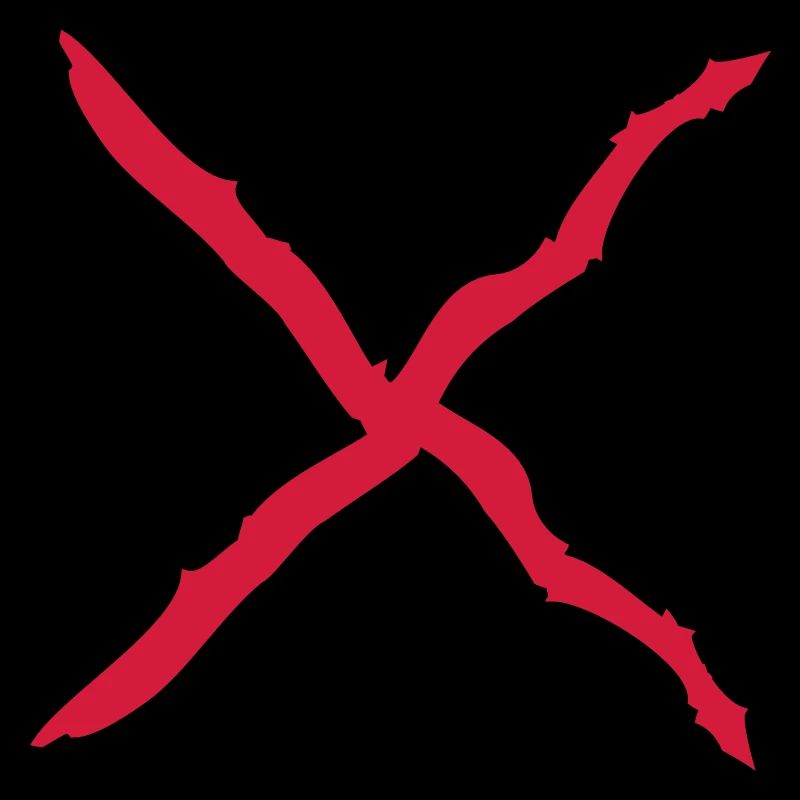 X Shape Letter Cool Scratch Wound Flesh Wound