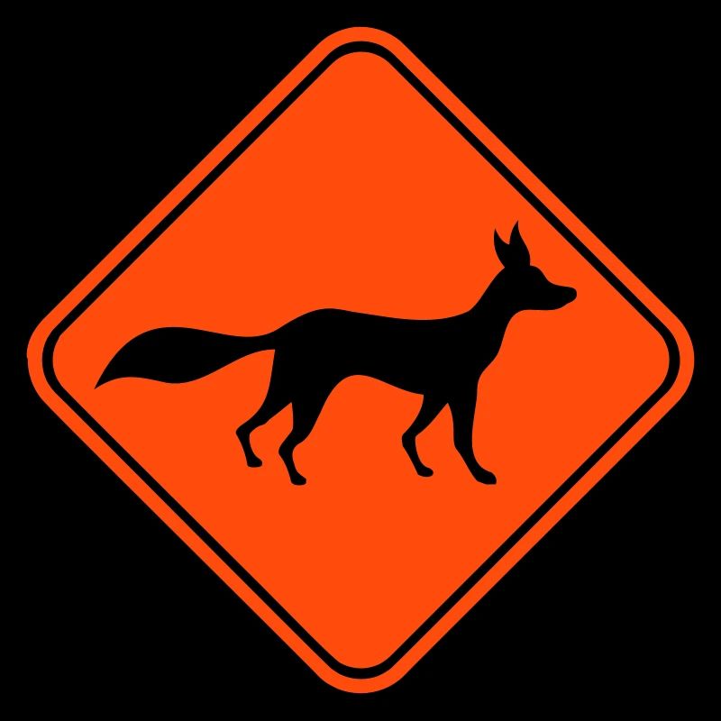 Bouclier de renard roux Attention Avertissement de danger