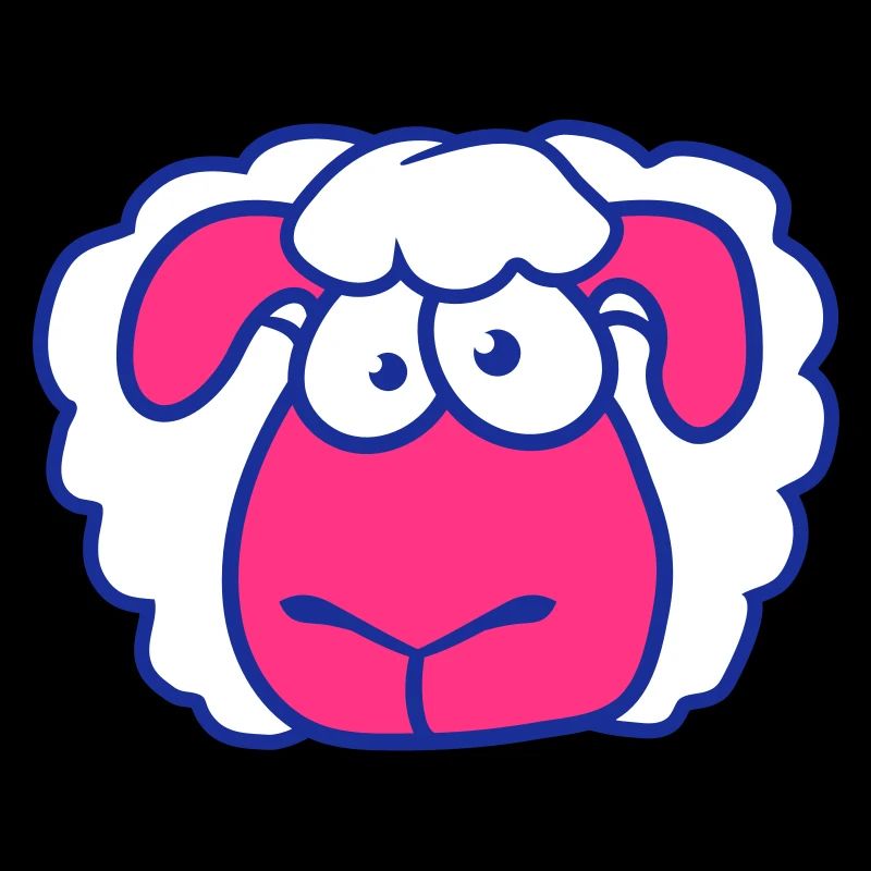 Idiot Mouton Visage Tête Drôle Effrayant Cool