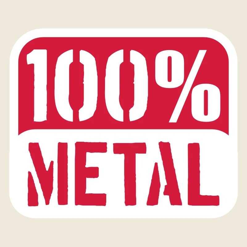 100 % Prozent Heavy Metal Musik Stempel Text Logo