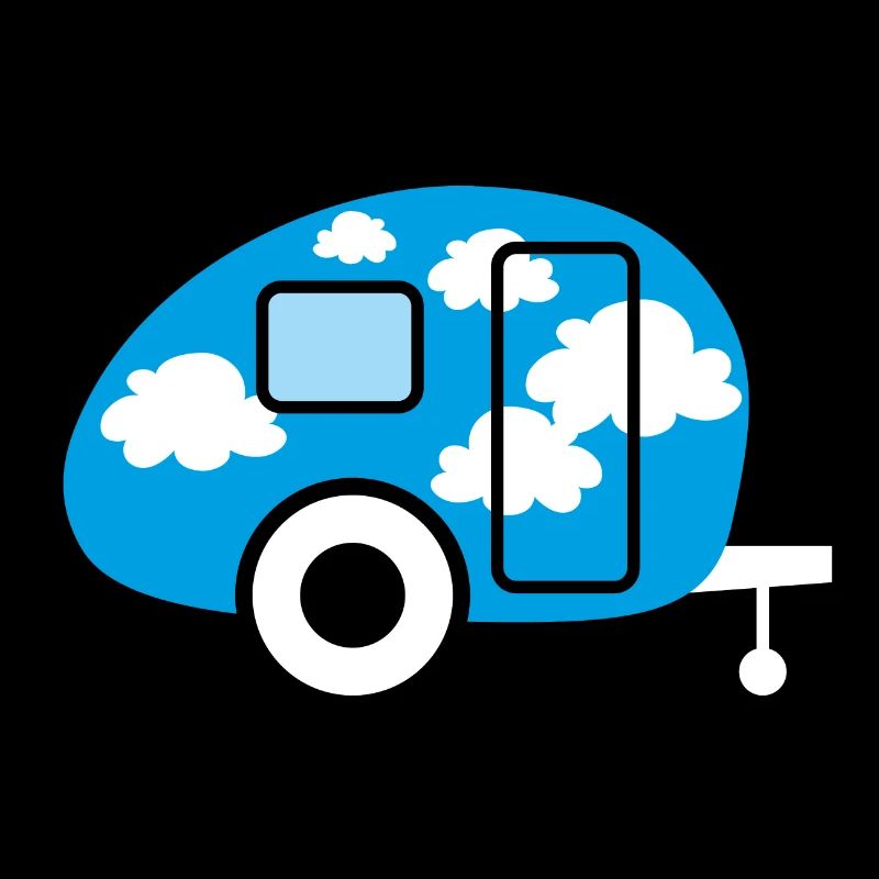 Caravan Wohnwagen Wolken Camper Camping Retro Fan