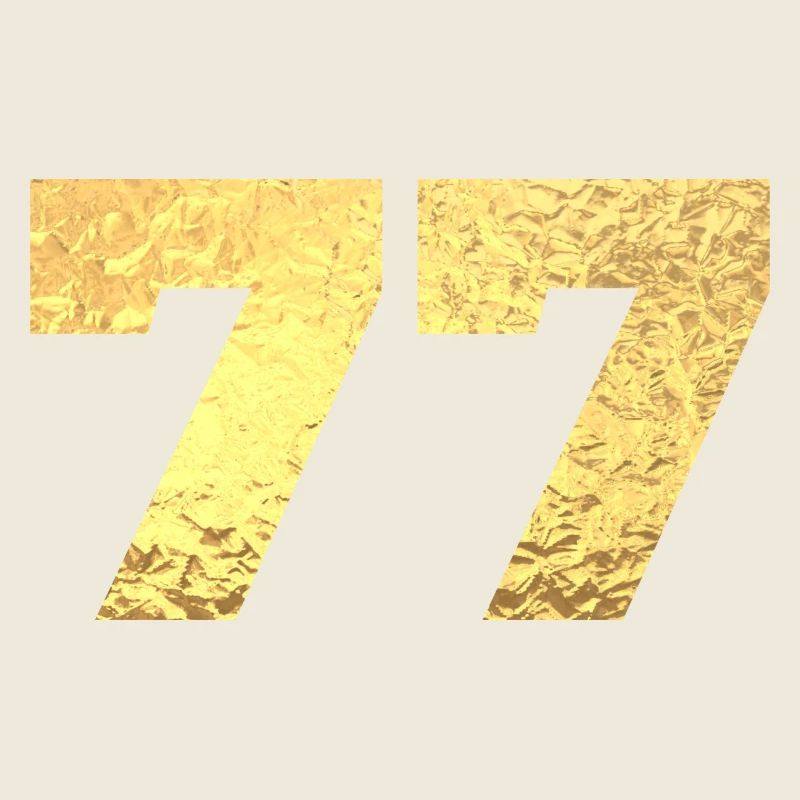 Numéro 77 paillettes doré - 77e anniversaire