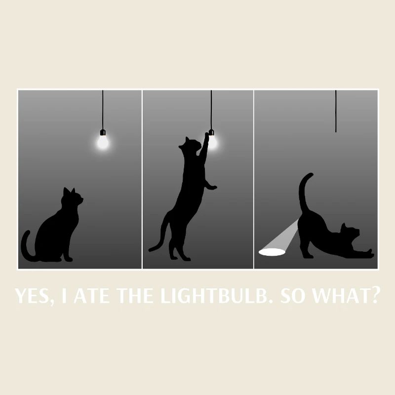 Funny Cat Ate Lightbulb So What Sassy Glow Butt