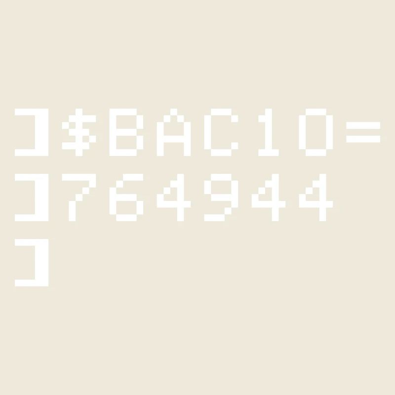 Bacio BAC10 8-bits Esadecimal Code Nerd Pixel Art