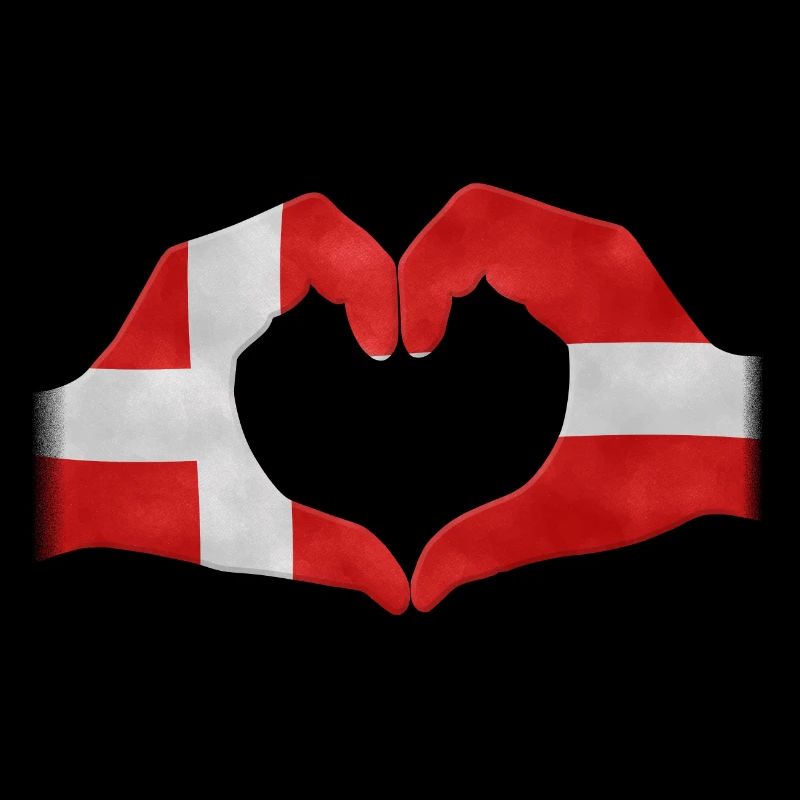 Touchez coeur Danemark drapeau 010 modèles ronds