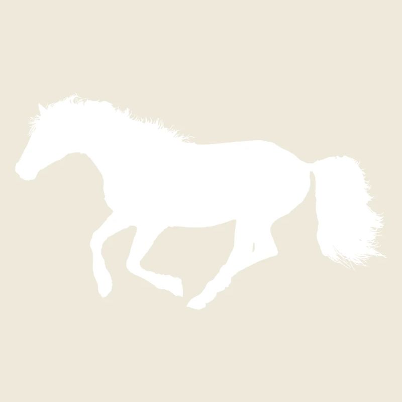 Galloping Horse - White White Silhouette
