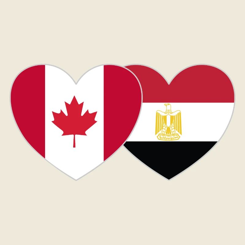 Canada Égypte Flag Heart