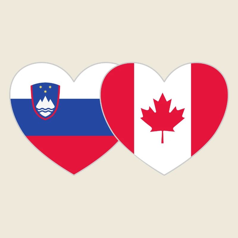 Slovénie Canada Drapeau Coeur