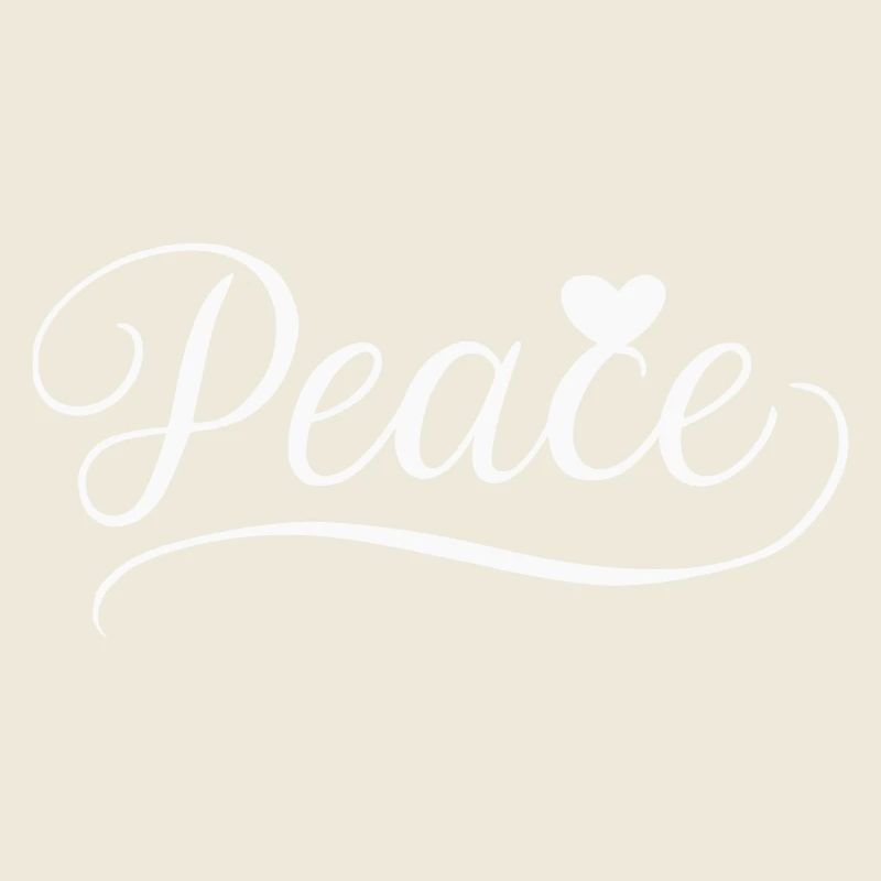 Peace - Frieden mit Herz Handschrift Illustration