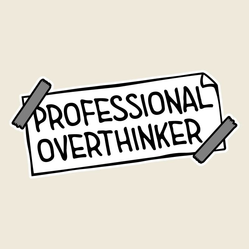 Logo drôle d’anxiété drôle et sombre de la réflexion professionnelle