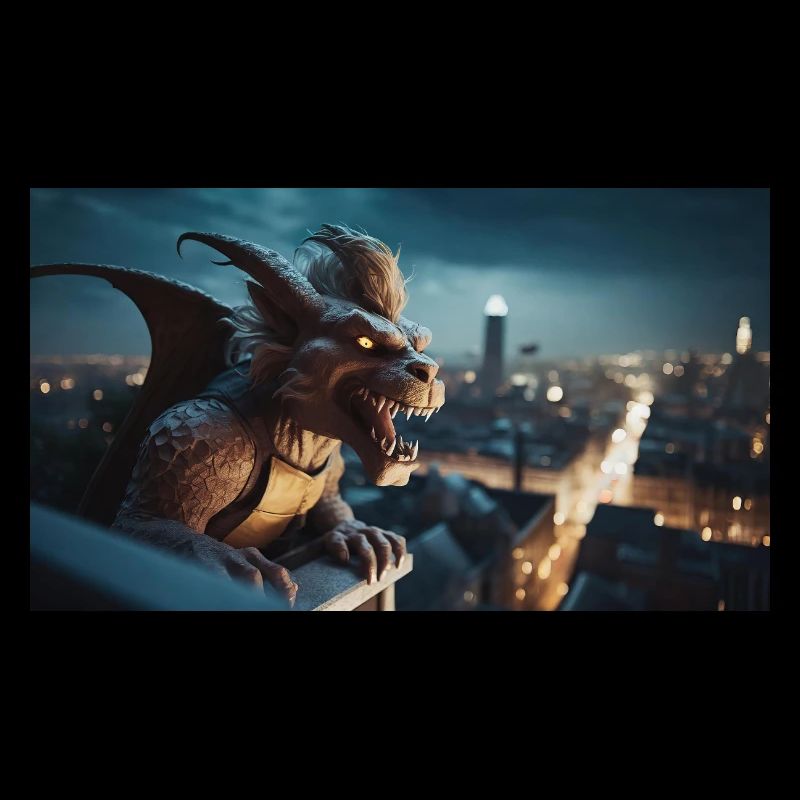 Gargoyle mit einem bösen Lächeln Monster dunkler Horror