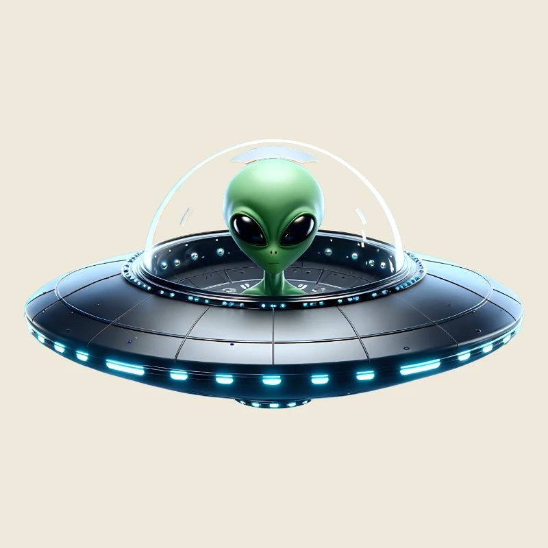 Alien vert dans un vaisseau spatial