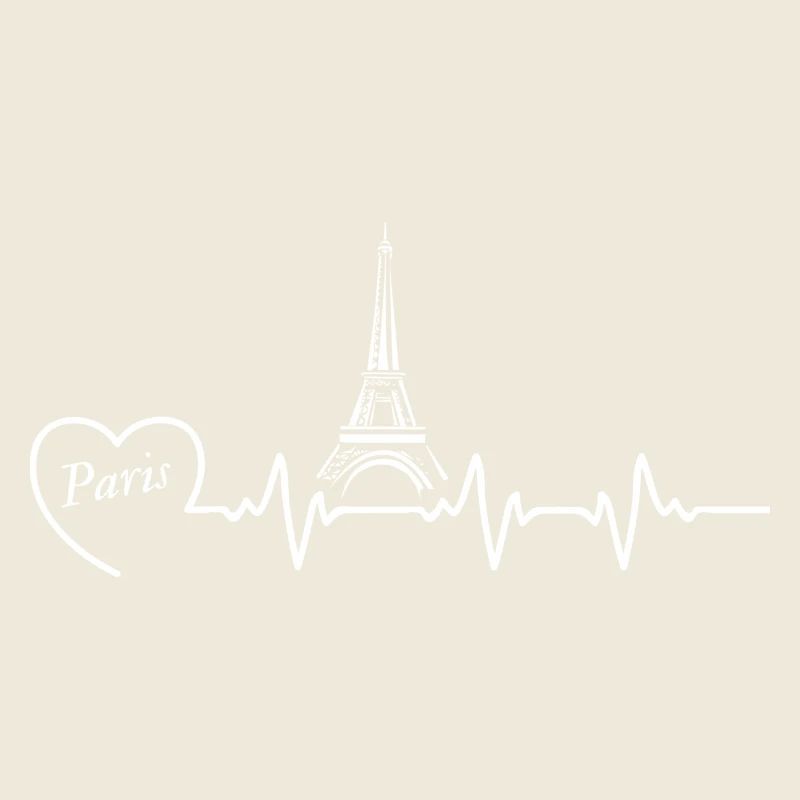 Heartbeat Paris Eiffel Tower ECG T-Shirt